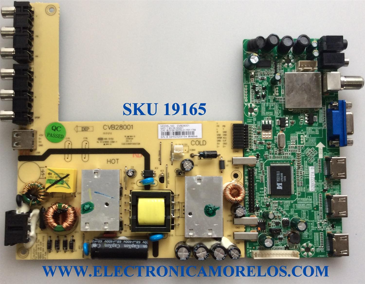 MAIN / FUENTE / (COMBO) / SEIKI 32H0227A/CVB28001 / CVB28001 / 32H0227A / 32H0232 / CV3393BH-BPW-10 / BLS-SA130225-01-SYS-1786 / E198407 / CQC03001005728 / E123995 / PANEL BLD260AA01 / MODELO SE26HY10